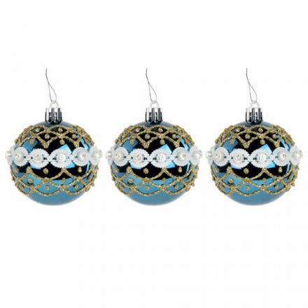 Шары ёлочные 12 шт., 6 см, "Frost Forest", пластик, бирюзовый/золото, ЗОЛОТАЯ СКАЗКА, 592176