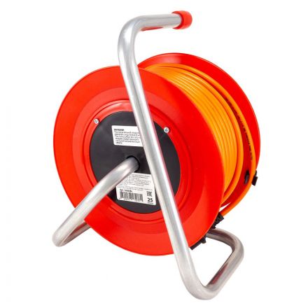 Удлинитель КОМУС ПВС 3х1,5кв.мм. 25м 16А 4 гнезда с/з.,без/загл.,IP20,оранж