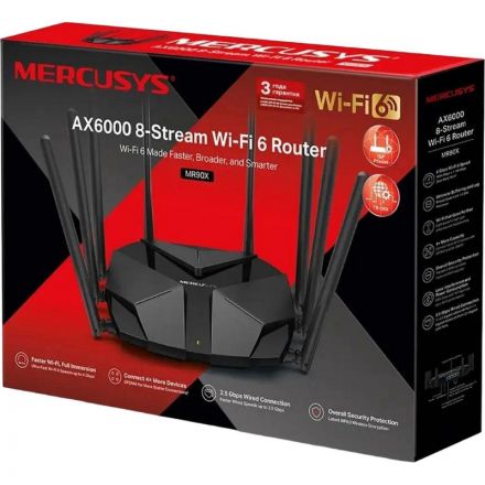 Маршрутизатор Mercusys MR90X AX6000 с портом WAN/LAN 2,5 Гбит/с Маршрутизатор Mercusys MR90X AX6000 с портом WAN/LAN 2,5 Гбит/с