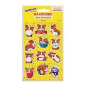 Наклейки зефирные "Корги", многоразовые, 10х15 см, ЮНЛАНДИЯ, 661791 Наклейки зефирные "Корги", многоразовые, 10х15 см, ЮНЛАНДИЯ, 661791