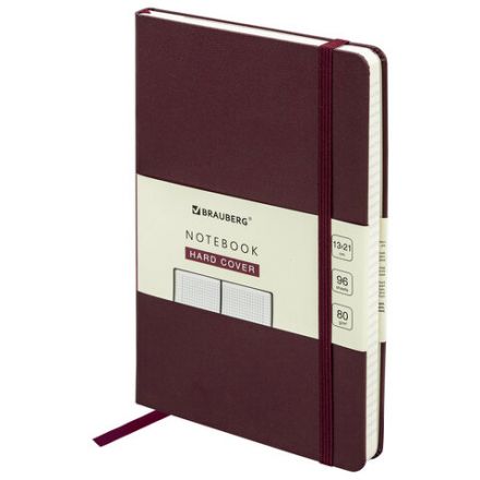 Блокнот А5 (130х210 мм), BRAUBERG ULTRA, балакрон, 80 г/м2, 96 л., клетка, бордовый, 113037 Блокнот А5 (130х210 мм), BRAUBERG ULTRA, балакрон, 80 г/м2, 96 л., клетка, бордовый, 113037
