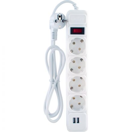 Сетевой фильтр СТАРТ С/УД-Ф SP 4x1 2USB ZVT 4р/1,5м 10А/2200Вт белый