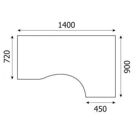 Стол RIVA правый А.СА-2 Пр клен чист. Ш1400