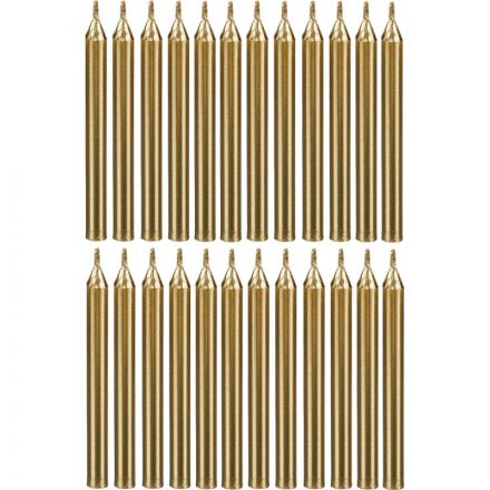 Набор свечей Золотых с блестками 24(12+12)шт/уп с держателя 6см арт.6050528