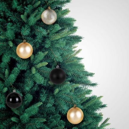 Шары ёлочные 24 шт., 5 см, "Eden Colors", пластик, цвет: золотистый/черный, ЗОЛОТАЯ СКАЗКА, 591979