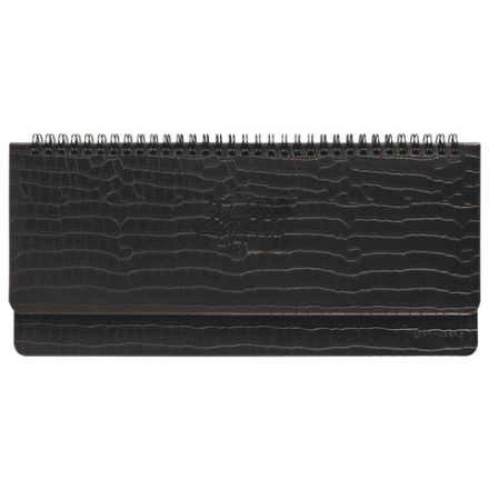 Планинг датированный 2026 305х140 мм BRAUBERG "Comodo", под кожу, черный, 117223