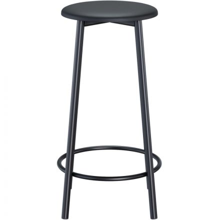 Стул барный AM_Конус ТБ2 каркас черн 9005 глянец,к/з черный Dollaro Black