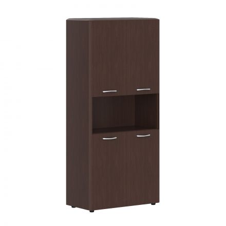 Шкаф с 2-мя комплектами глухих малых дверей и обвязкой DHC 85.4 Венге Магия 892х450х1950 DIONI