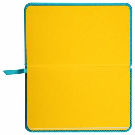 Еженедельник недатированный МАЛЫЙ ФОРМАТ 95х155 мм А6 BRAUBERG "Rainbow", под кожу, 64 л., бирюзовый, 114483