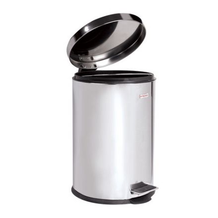 Ведро мусорное с педалью 5 литров "Classic", ЗЕРКАЛЬНОЕ, нержавеющая сталь, со съемным внутренним ведром, LAIMA, 232260