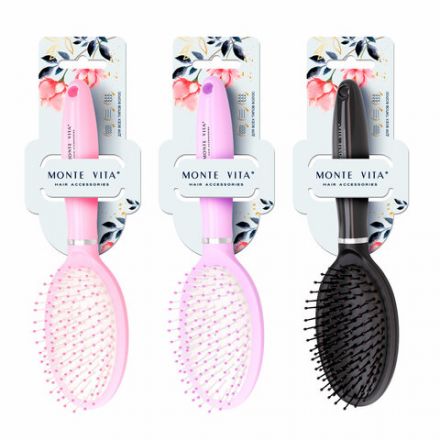 Расческа для волос массажная 23,5х6,5 см, цвета АССОРТИ MONTE VITA (МОНТЕ ВИТА), 457417 Расческа для волос массажная 23,5х6,5 см, цвета АССОРТИ MONTE VITA (МОНТЕ ВИТА), 457417