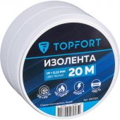 Изолента TOPFORT 19мм х 20м х 0,13мм белый