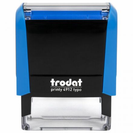 Штамп самонаборный 4-стр, 47х18 мм, синий, TRODAT 4912P4/DB, корпус СИНИЙ, КАССА В КОМПЛЕКТЕ, 67581