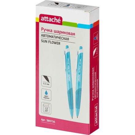 Ручка шариковая автоматическая Attache Sun Flower синяя (толщина линии 0.5 мм) Ручка шариковая автоматическая Attache Sun Flower синяя (толщина линии 0.5 мм)