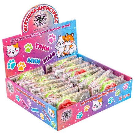 Игрушка-антистресс "КОШАЧЬЯ ЛАПКА - СОЧНЫЙ АРБУЗ", 7х6 см, дисплей, JOLLY JOT (ДЖОЛЛИ ДЖОТ), 665775