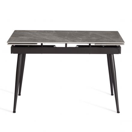 Стол обеденный Lord Grey/Лорд Грей столешница керамика (глянцевая) / опоры металл, серый/чёрный, (120+30+30)x80x75(+1) см