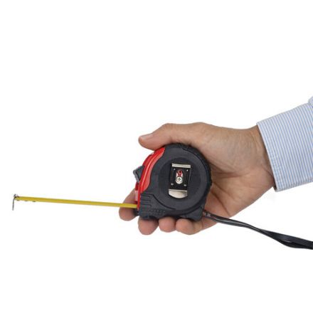 Рулетка измерительная 5 м х 19 мм, обрезиненный корпус, 3 фиксатора, RABBITEX (РАББИТЕКС) Professional, 671357