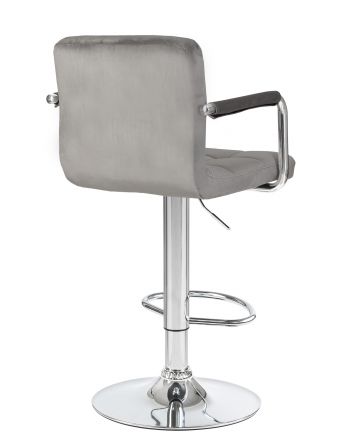 Набор 2 шт Стул барный DOBRIN KRUGER ARM, серый велюр (MJ9-75)