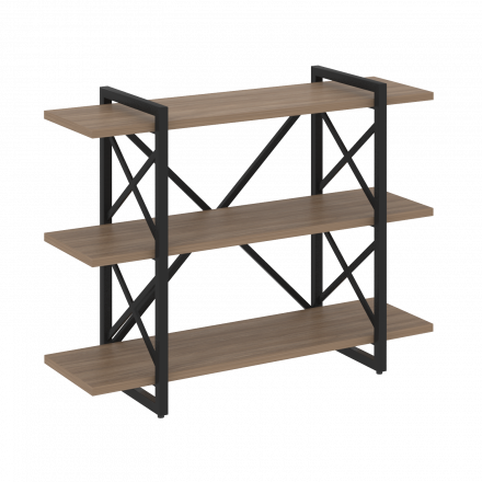 Loft Стеллаж на регулируемых опорах-3 полки VR.L-MST.O-3.8V Дуб аризона/Чёрный металл 1200*400*910