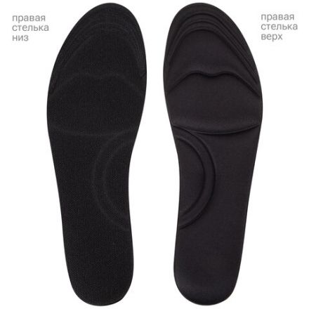 Стельки для обуви с ЭФФЕКТОМ ПАМЯТИ, материал MEMORY FOAM, размер RU 34-39 / EU 35-40, с линиями выреза, SHEGRA (ШЕГРА), 700746
