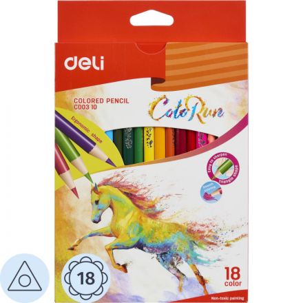 Карандаши цветные Deli ColoRun тополь 18 цв/наб EC00310