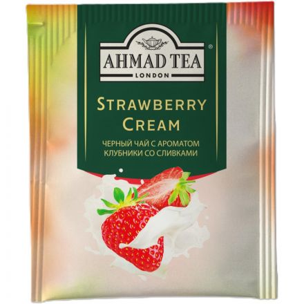 Чай Ahmad Tea Строуберри Крим, черный, пакетики в конвертах, 100x1,5г/уп
