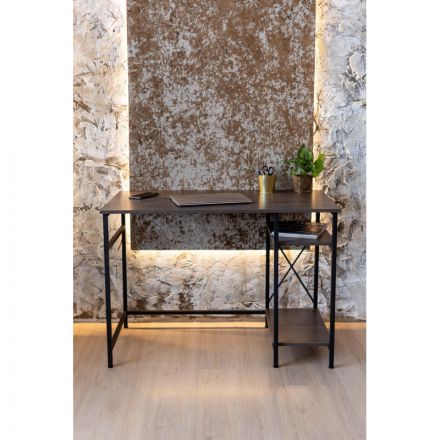 Стол компьютерный TI_Комус Онега 5/600Х1100 мет чер/ЛДСП ясень анкор темн