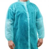 Халат н/с процед, рук.рез, на липуч, XXL, дл.110см, пл 17, голуб, 10шт/уп