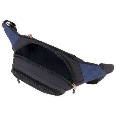 Сумка на пояс HEIKKI PROMPT (ХЕЙКИ), 2 отделения, регулируемый ремень, карман-антивор, синяя, 37х14х5 см, 273927