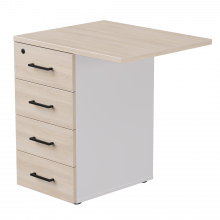 Тумба приставная Everprof EVO с топом 710х600x755 Белый/Дуб Соната