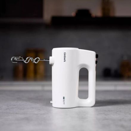 Миксер TIMBERK T-HM40S48, 700 Вт, 5 скоростей, 2 венчика, 2 крюка для теста, белый Миксер TIMBERK T-HM40S48, 700 Вт, 5 скоростей, 2 венчика, 2 крюка для теста, белый