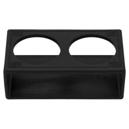 Набор для специй 2х60 мл, BASIC, подставка + солонка + перечница, стекло/пластик, черный, WEGLA (ВЕГЛА), 700232