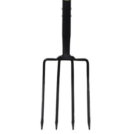 Вилы копальные стальные 19х28 см, ОБЩАЯ ДЛИНА 115 см, деревянный черенок, V-ручка, RABBITEX (РАББИТЕКС) "STANDARD", 700492