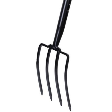 Вилы копальные стальные 19х28 см, ОБЩАЯ ДЛИНА 115 см, деревянный черенок, V-ручка, RABBITEX (РАББИТЕКС) "STANDARD", 700492