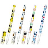 Ручка шариковая BRAUBERG SOFT TOUCH GRIP "DOTS", СИНЯЯ, мягкое покрытие, ассорти, узел 0,7 мм, 143722