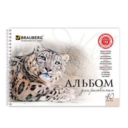 Альбом для рисования, А4, 40 листов, гребень, обложка картон, BRAUBERG, 205х290 мм, "Благородные кошки" (2 вида), 102831 Альбом для рисования, А4, 40 листов, гребень, обложка картон, BRAUBERG, 205х290 мм, "Благородные кошки" (2 вида), 102831