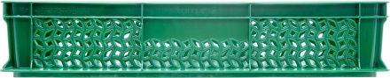 Ящик 600х400х120 мороз. дно сплошное, стенки перфорированные, без ручек  зелёный