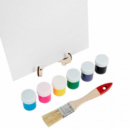 Набор отпечатки рук: холст 20х30 см, акрил 6 цветов, кисть + сертификат и подставка В ПОДАРОК! BRAUBERG HOBBY, 192529 Набор отпечатки рук: холст 20х30 см, акрил 6 цветов, кисть + сертификат и подставка В ПОДАРОК! BRAUBERG HOBBY, 192529