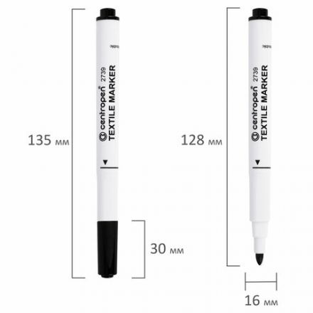 Маркер для ткани ЧЕРНЫЙ CENTROPEN "Textile Marker", круглый наконечник, 1,8 мм, 2739, 5 2739 9212 Маркер для ткани ЧЕРНЫЙ CENTROPEN "Textile Marker", круглый наконечник, 1,8 мм, 2739, 5 2739 9212