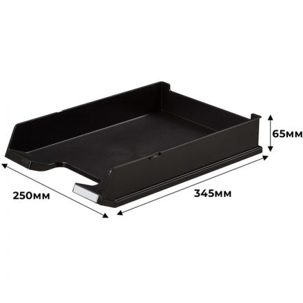 Лоток для бумаг HAN горизонтальный с индексным окном матовый черный