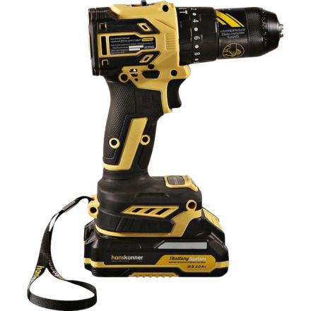 Дрель акк б/щ уд Hanskonner PLATINUM, 18В, 1BatterySystem, 65Нм HCD2065BLIC