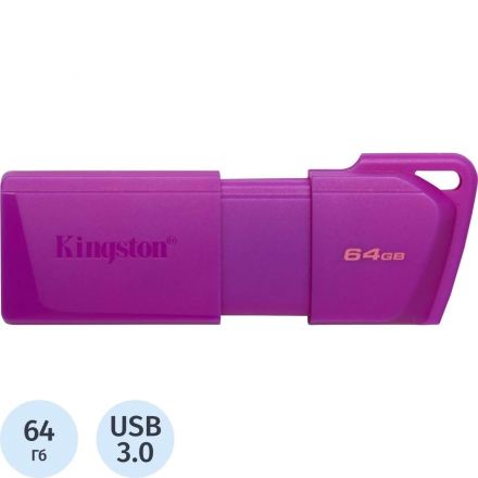 Флеш-память Kingston Exodia M LATAM DTXM/64Gb/USB 3.2/NEON (PURPLE) 