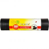 Мешки для мусора ПВД 360л 30мкм 10шт/рул черные 120х160см Стандарт