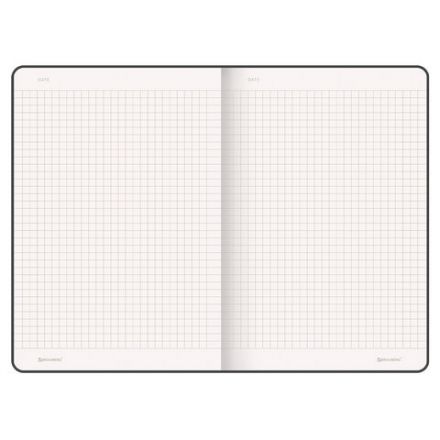 Блокнот А5 (130х210 мм), BRAUBERG ULTRA, под кожу, 80 г/м2, 96 л., клетка, черный, 113004