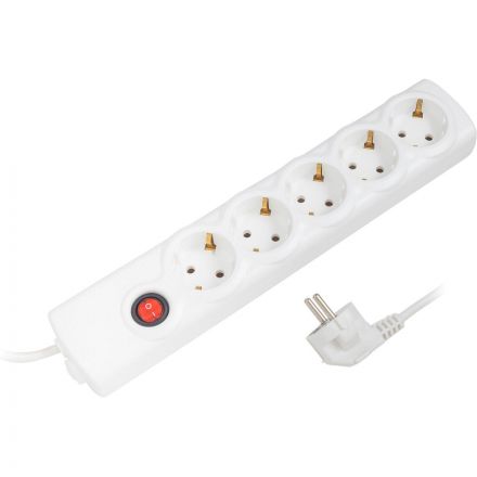 Сетевой фильтр BigTech BT510-3-W(5р/3м/10А/2,2кВт/3х0,75 мм2/белый)