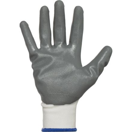 Перчатки защитные TOPFORT п/э с нитриловым покрытием белые р.9 L)