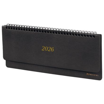 Планинг датированный 2026 305х140 мм BRAUBERG "Iguana", под кожу, черный, 117224