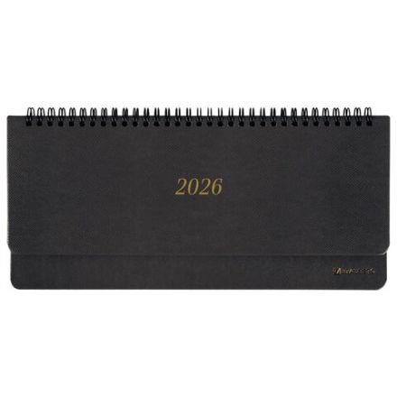 Планинг датированный 2026 305х140 мм BRAUBERG "Iguana", под кожу, черный, 117224