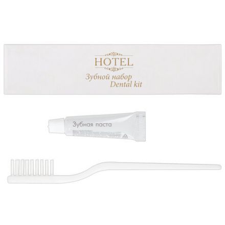 Зубной набор КОМПЛЕКТ 200 шт., HOTEL (зубная щётка + зубная паста 5 г), картон, 4634