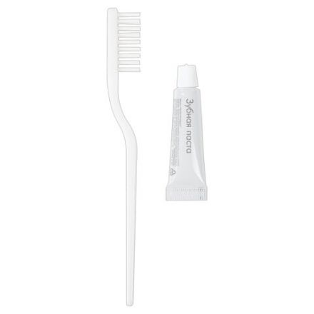 Зубной набор КОМПЛЕКТ 200 шт., HOTEL (зубная щётка + зубная паста 5 г), картон, 4634